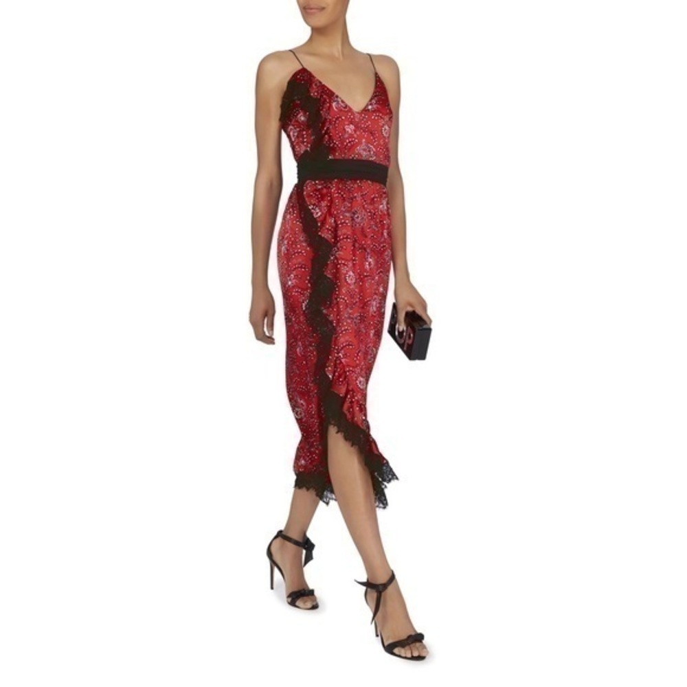 Cinq A Sept Petra Floral Silk Midi Dress